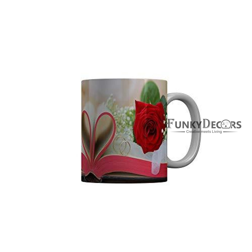 Funkydecors Happy Anniversary Ceramic Mug 350 Ml Multicolor Mugs