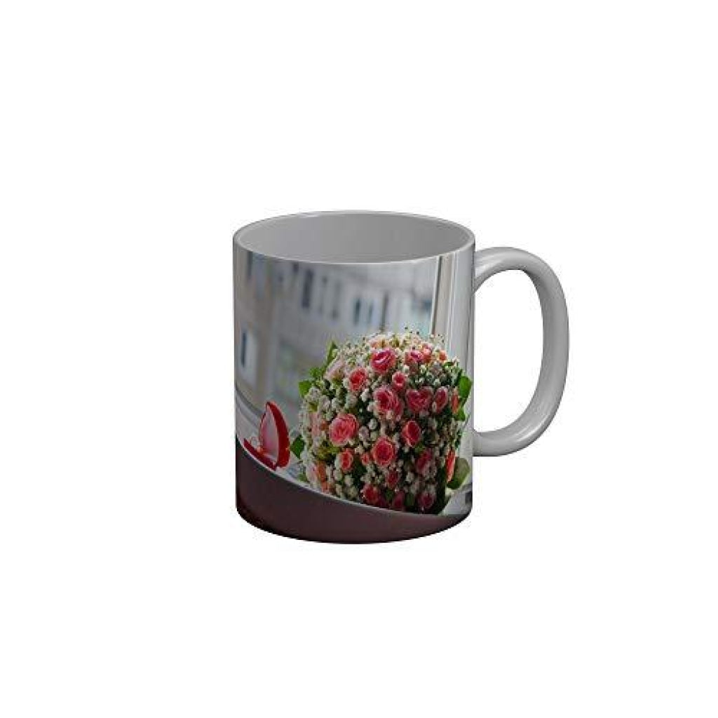 Funkydecors Happy Anniversary Ceramic Mug 350 Ml Multicolor Mugs