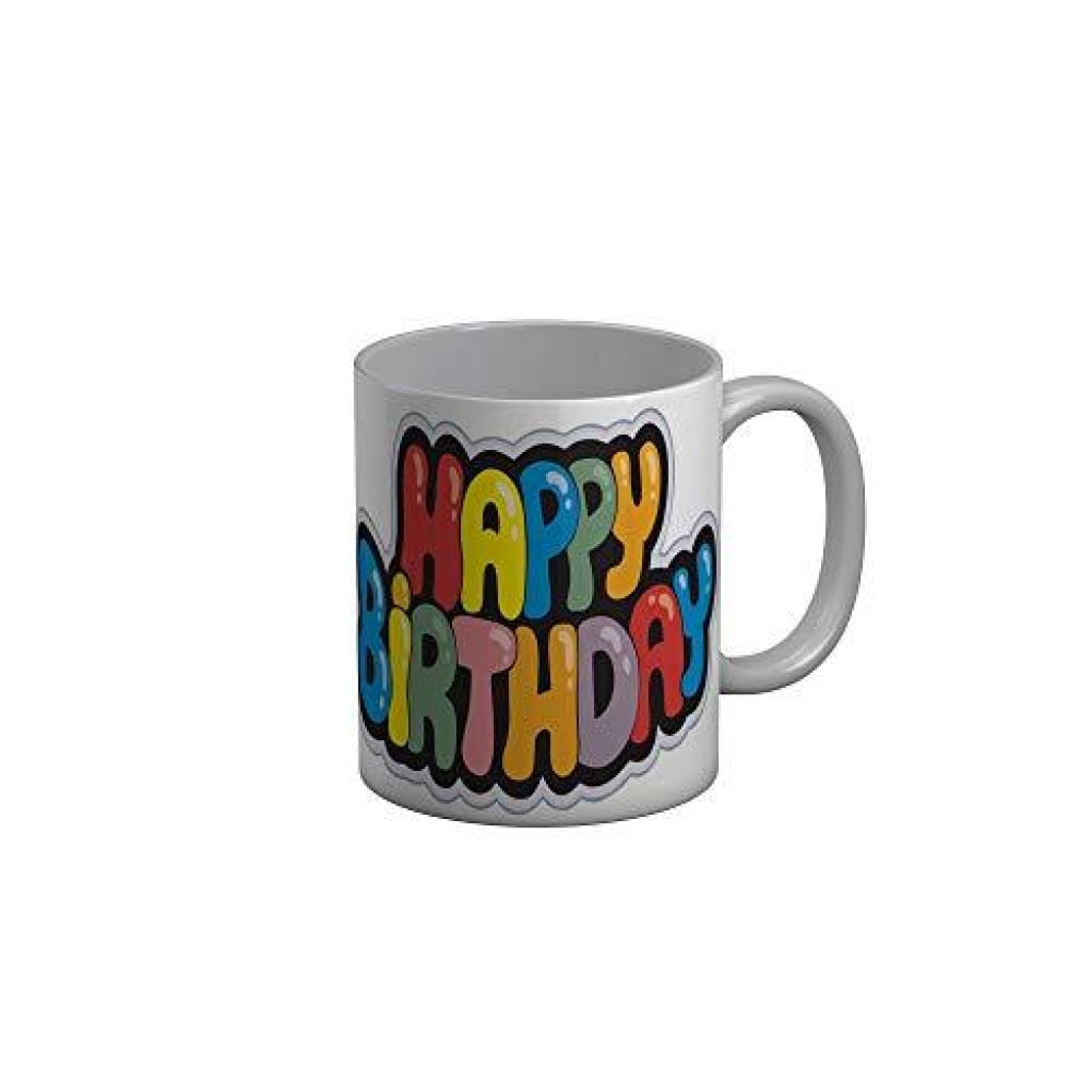 Funkydecors Happy Birtthday Wishes Gift Ceramic Mug 350 Ml Multicolor Mugs