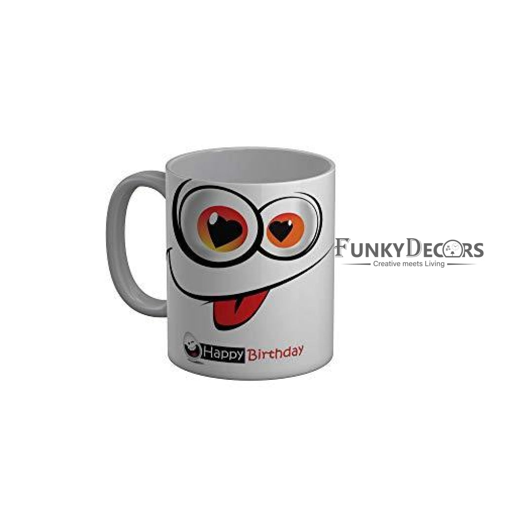 Funkydecors Happy Birtthday Wishes Gift Ceramic Mug 350 Ml Multicolor Mugs