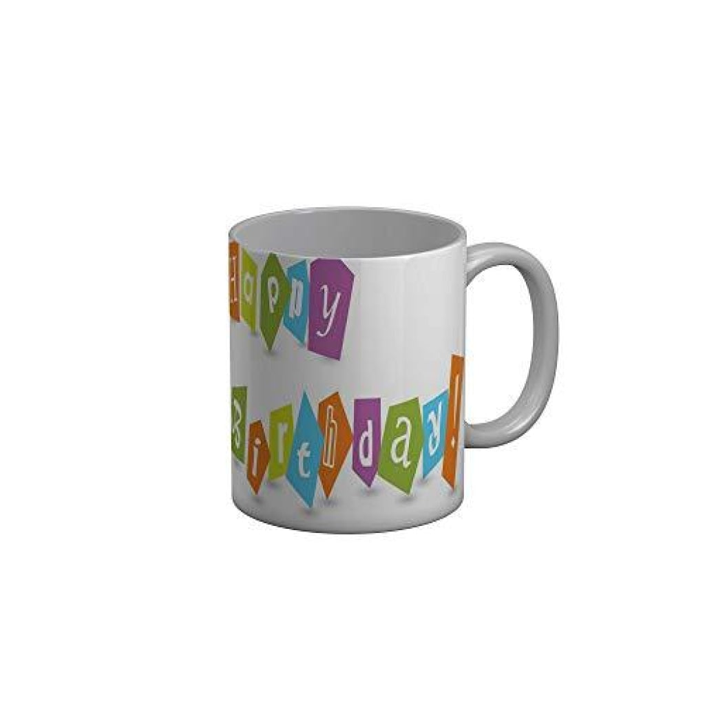 Funkydecors Happy Birtthday Wishes Gift Ceramic Mug 350 Ml Multicolor Mugs