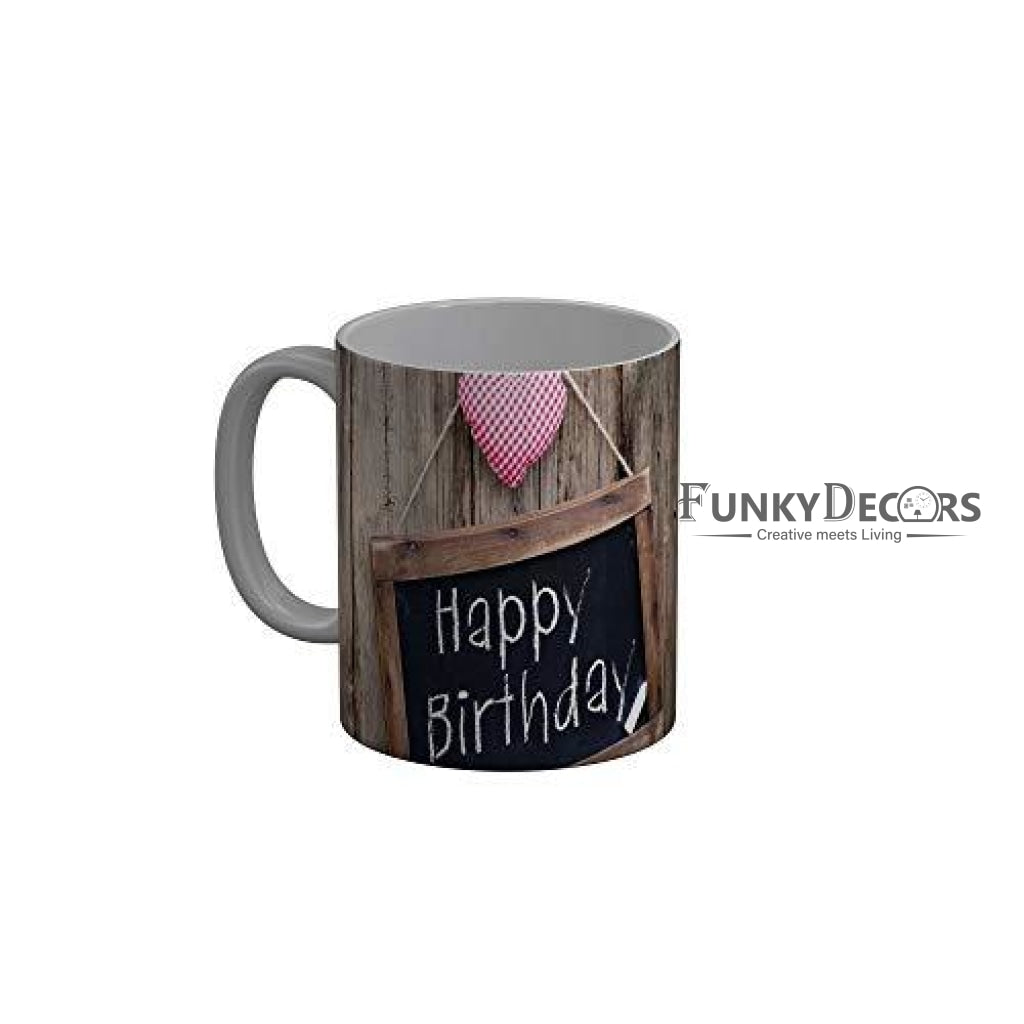 Funkydecors Happy Birtthday Wishes Gift Ceramic Mug 350 Ml Multicolor Mugs