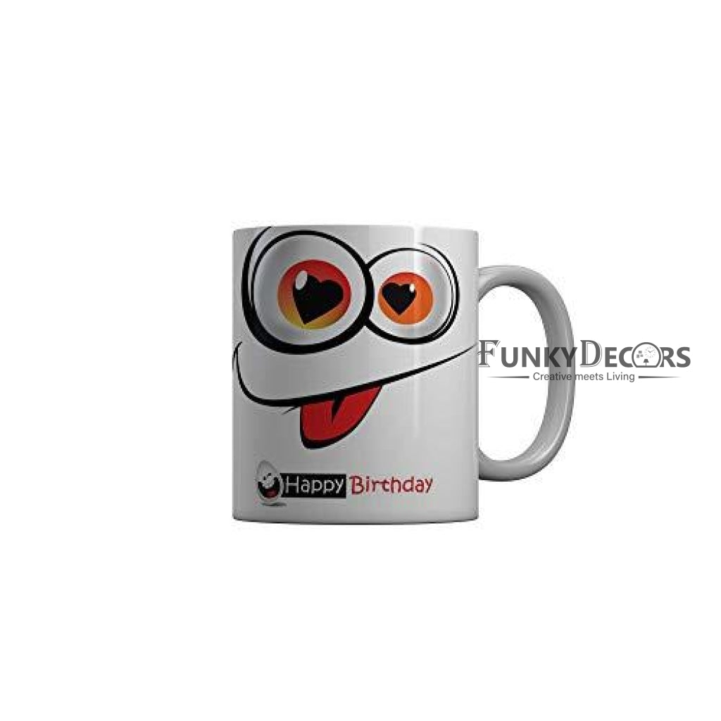 Funkydecors Happy Birtthday Wishes Gift Ceramic Mug 350 Ml Multicolor Mugs