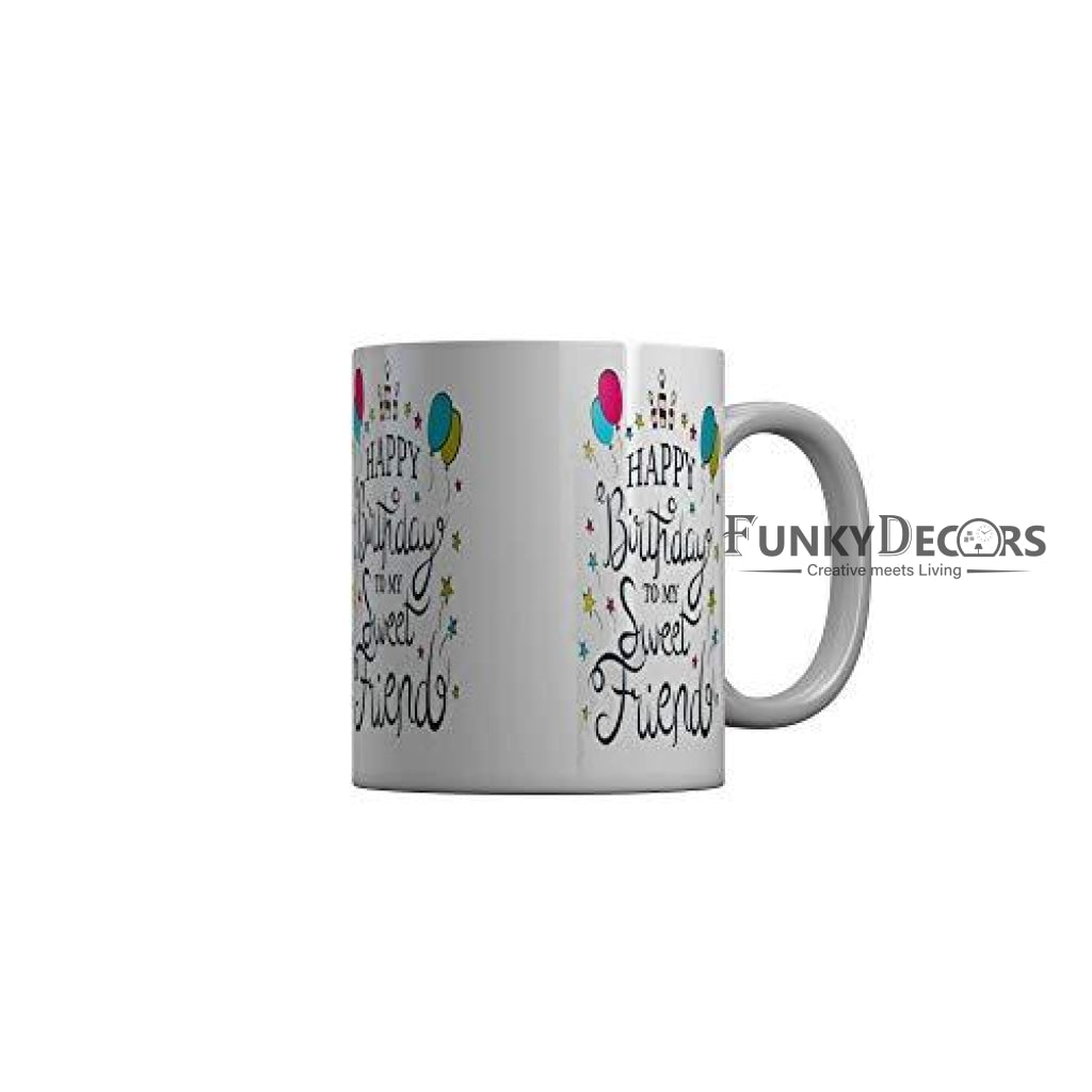 Funkydecors Happy Birtthday Wishes Gift Ceramic Mug 350 Ml Multicolor Mugs