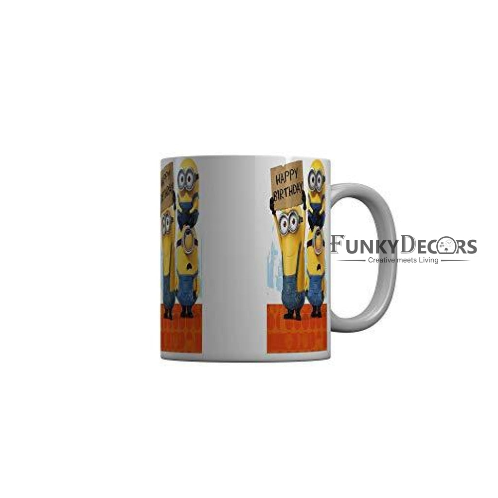Funkydecors Happy Birtthday Wishes Gift Ceramic Mug 350 Ml Multicolor Mugs