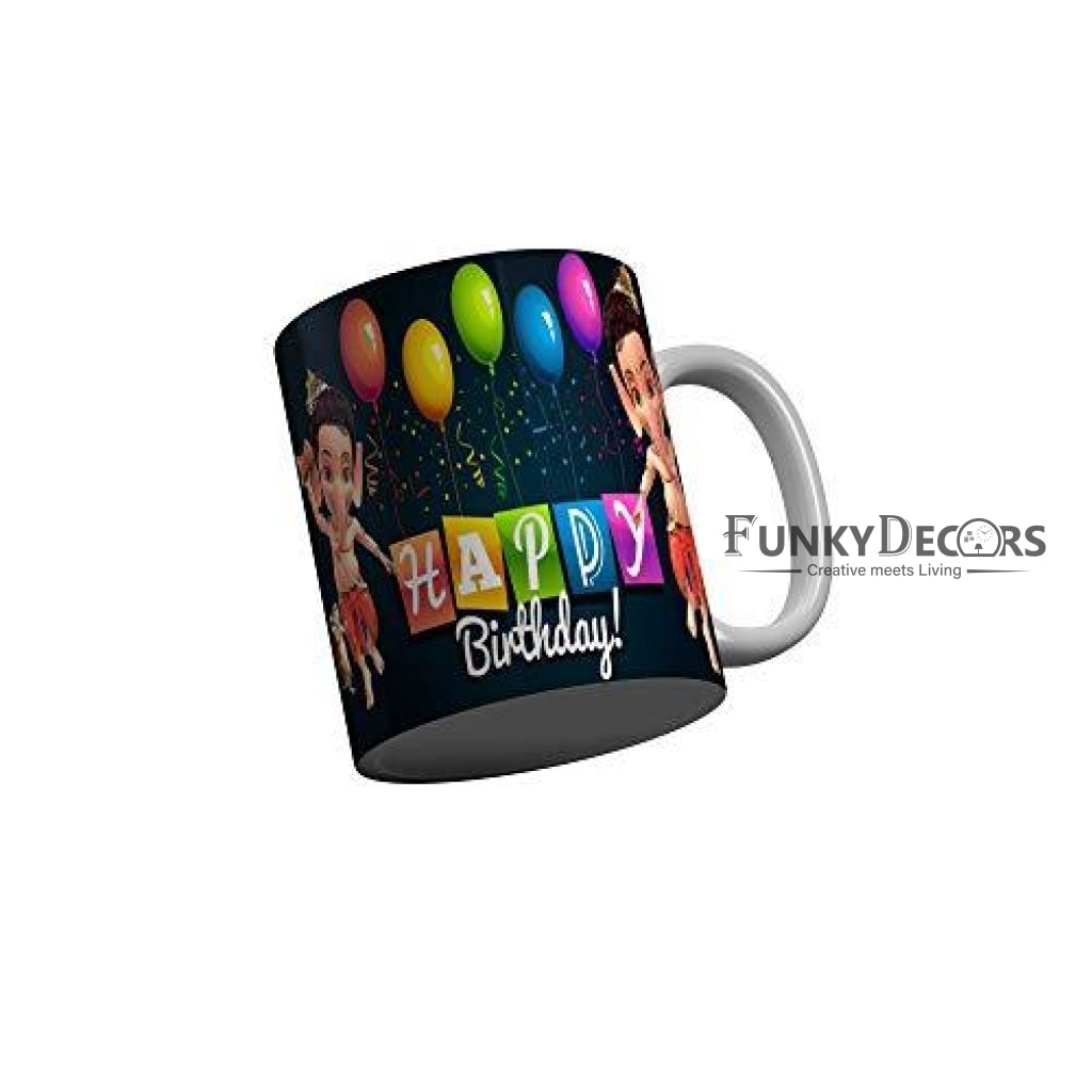 Funkydecors Happy Birtthday Wishes Gift Ceramic Mug 350 Ml Multicolor Mugs