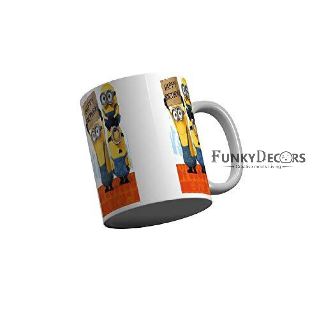 Funkydecors Happy Birtthday Wishes Gift Ceramic Mug 350 Ml Multicolor Mugs