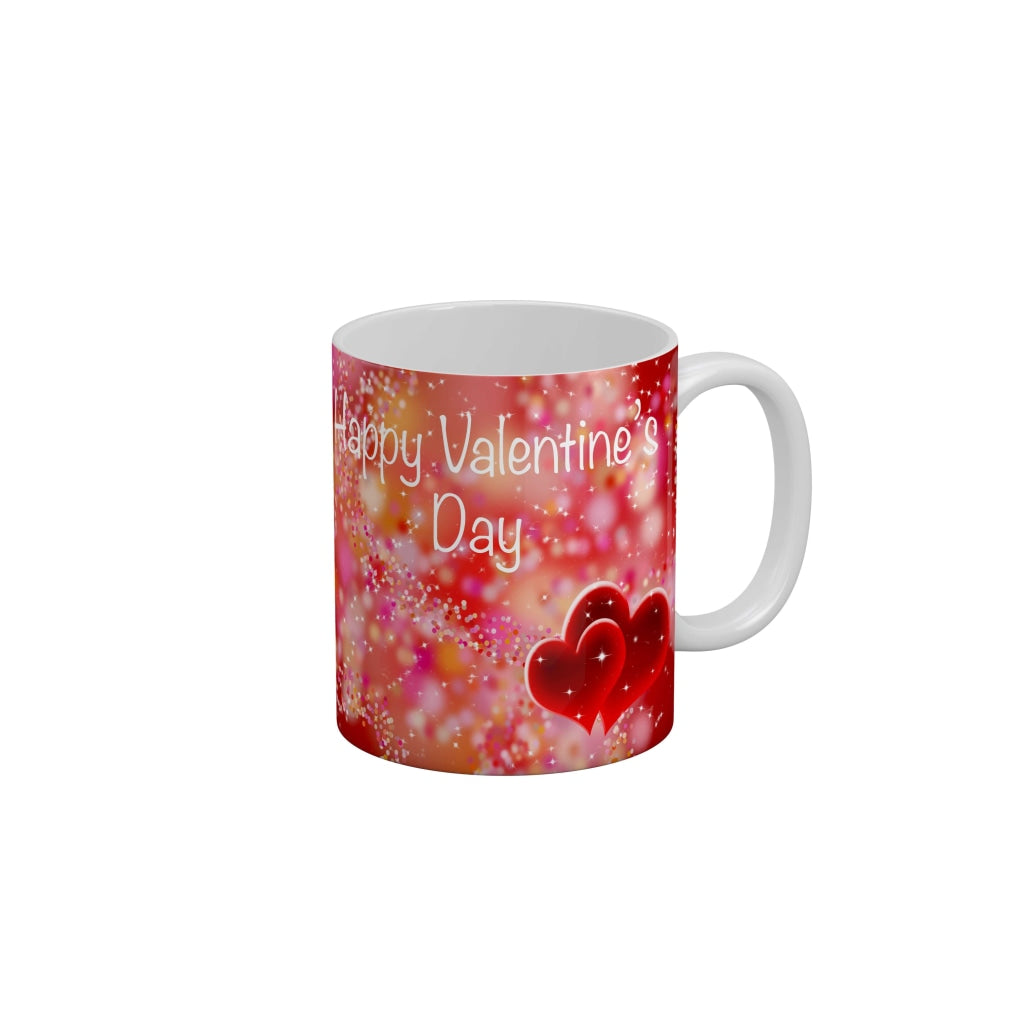 FunkyDecors Happy Valentines Day for Love and Friendship Quotes Ceramic Coffee Mug 350 ml