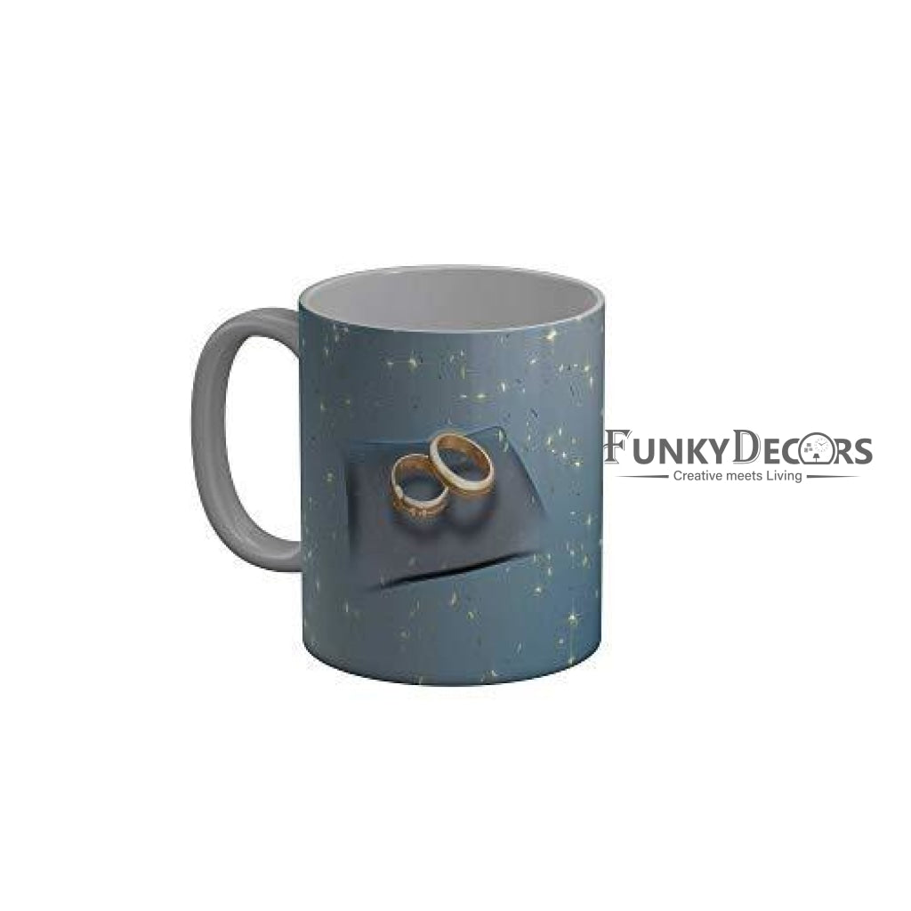 Funkydecors Happy Wedding Anniversary Ceramic Mug 350 Ml Multicolor Mugs