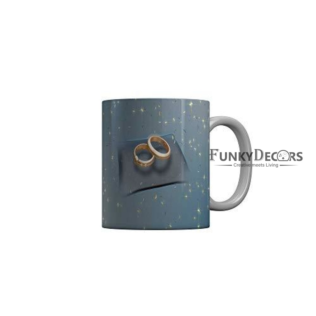 Funkydecors Happy Wedding Anniversary Ceramic Mug 350 Ml Multicolor Mugs
