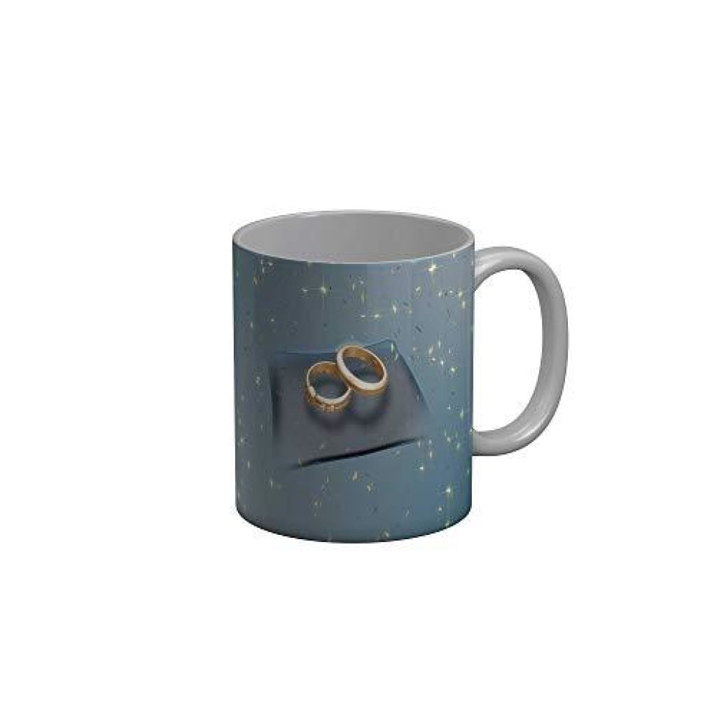 Funkydecors Happy Wedding Anniversary Ceramic Mug 350 Ml Multicolor Mugs