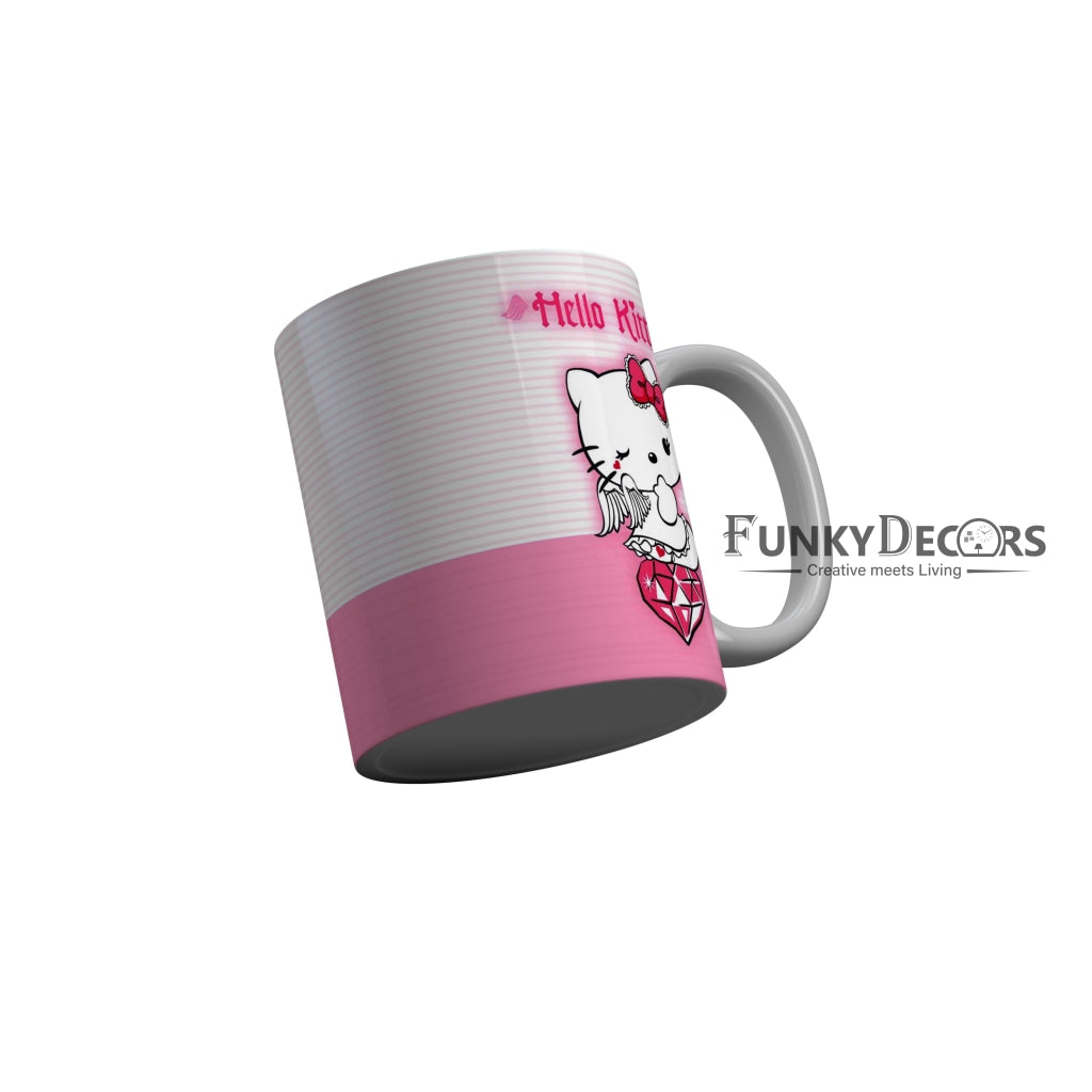 FunkyDecors Hello Kitty Angel Pink Cartoon Ceramic Coffee Mug