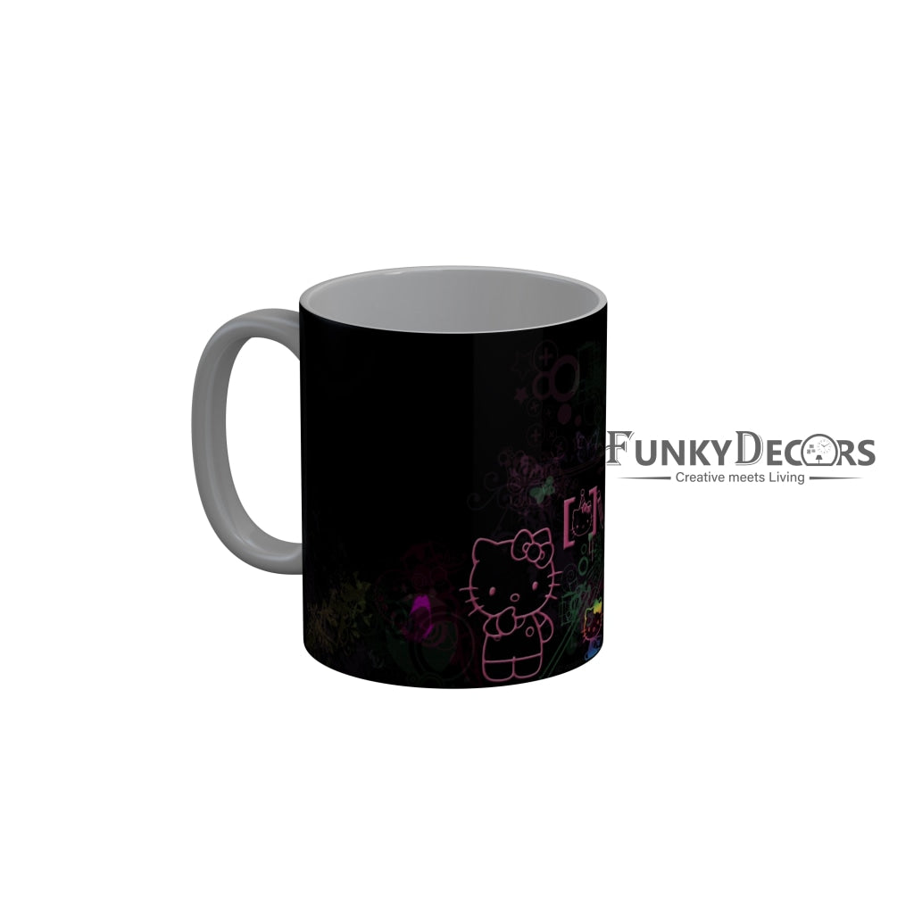 FunkyDecors Hello Kitty Black Cartoon Ceramic Coffee Mug