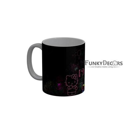 FunkyDecors Hello Kitty Black Cartoon Ceramic Coffee Mug