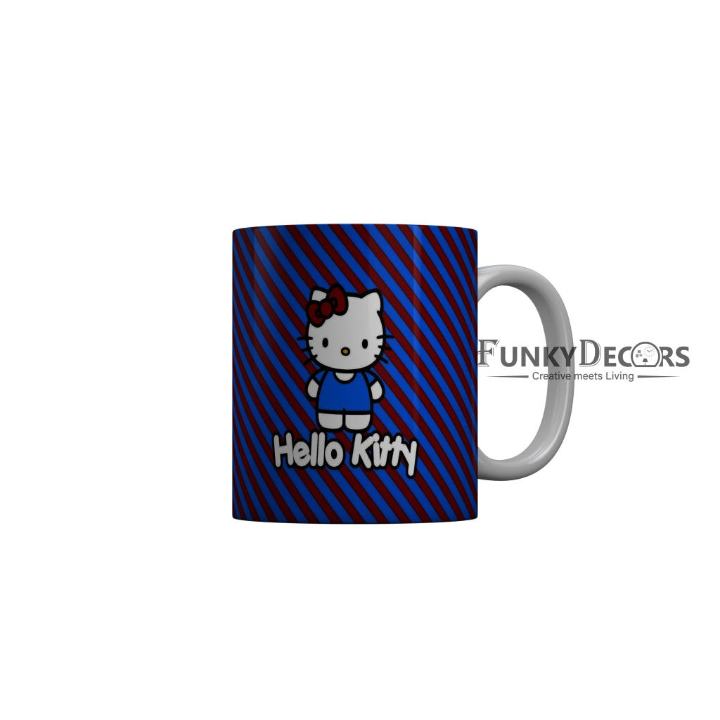 FunkyDecors Hello Kitty Blue Red Cartoon Ceramic Coffee Mug