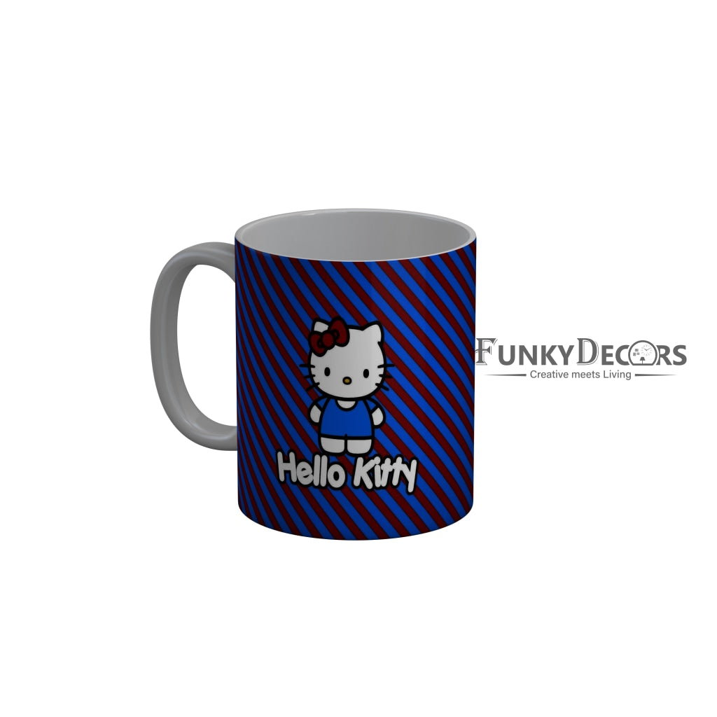 FunkyDecors Hello Kitty Blue Red Cartoon Ceramic Coffee Mug