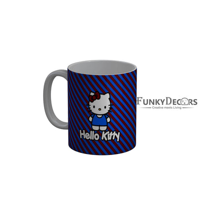 FunkyDecors Hello Kitty Blue Red Cartoon Ceramic Coffee Mug
