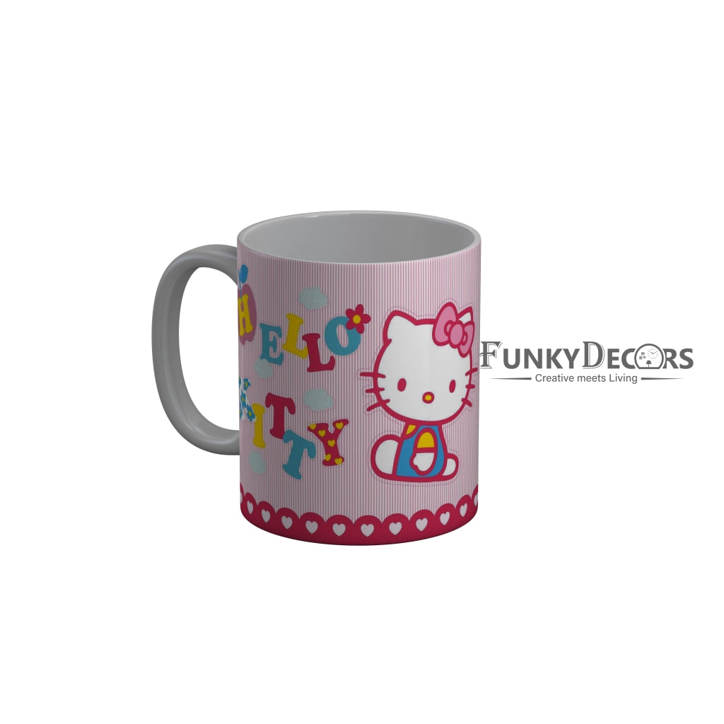 FunkyDecors Hello Kitty Pink Cartoon Ceramic Coffee Mug