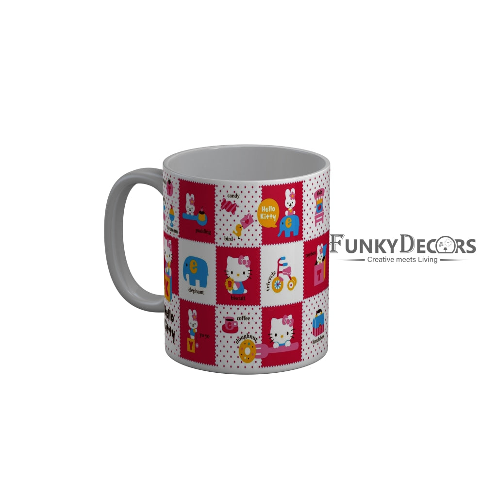 FunkyDecors Hello Kitty Pink Cartoon Ceramic Coffee Mug