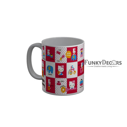 FunkyDecors Hello Kitty Pink Cartoon Ceramic Coffee Mug