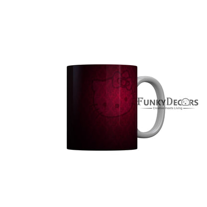 FunkyDecors Hello Kitty Pink Cartoon Ceramic Coffee Mug