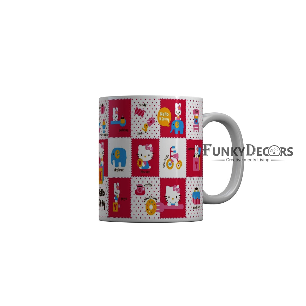 FunkyDecors Hello Kitty Pink Cartoon Ceramic Coffee Mug