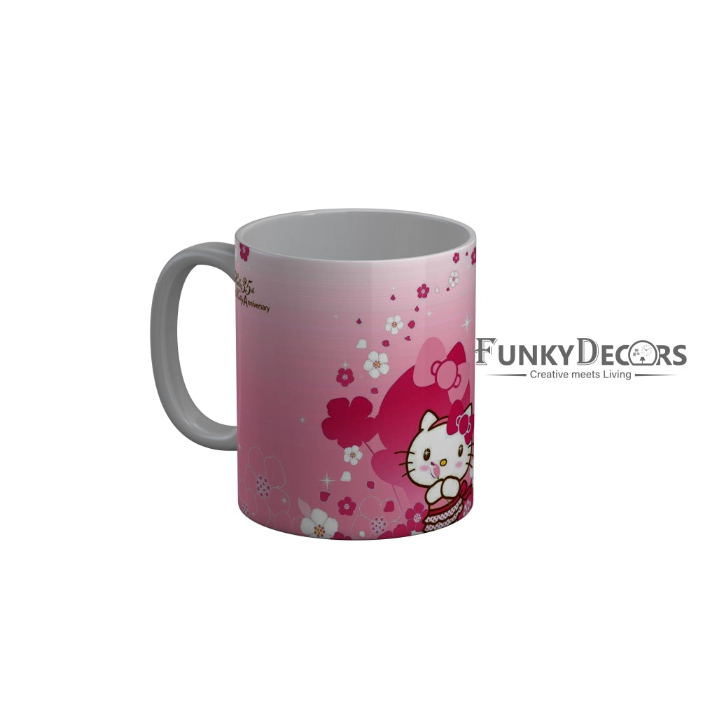FunkyDecors Hello Kitty Pink Cartoon Ceramic Coffee Mug