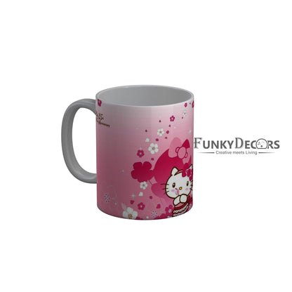 FunkyDecors Hello Kitty Pink Cartoon Ceramic Coffee Mug