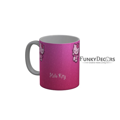 FunkyDecors Hello Kitty Pink Cartoon Ceramic Coffee Mug