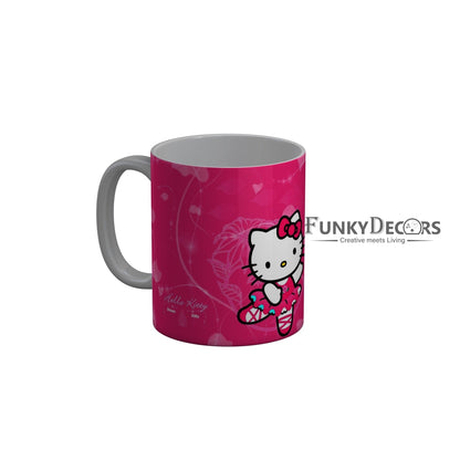 FunkyDecors Hello Kitty Pink Cartoon Ceramic Coffee Mug