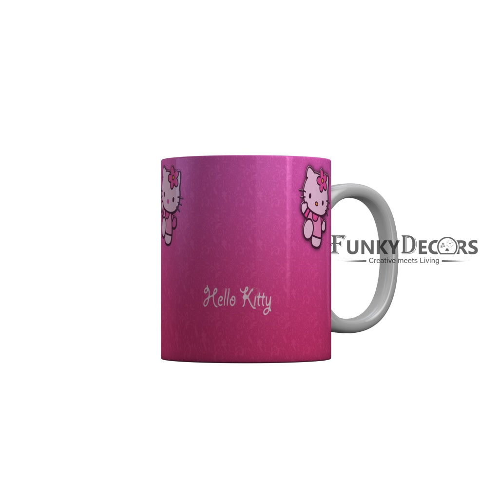FunkyDecors Hello Kitty Pink Cartoon Ceramic Coffee Mug