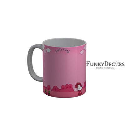 FunkyDecors Hello Kitty Rainy Season Cartoon Ceramic Coffee Mug