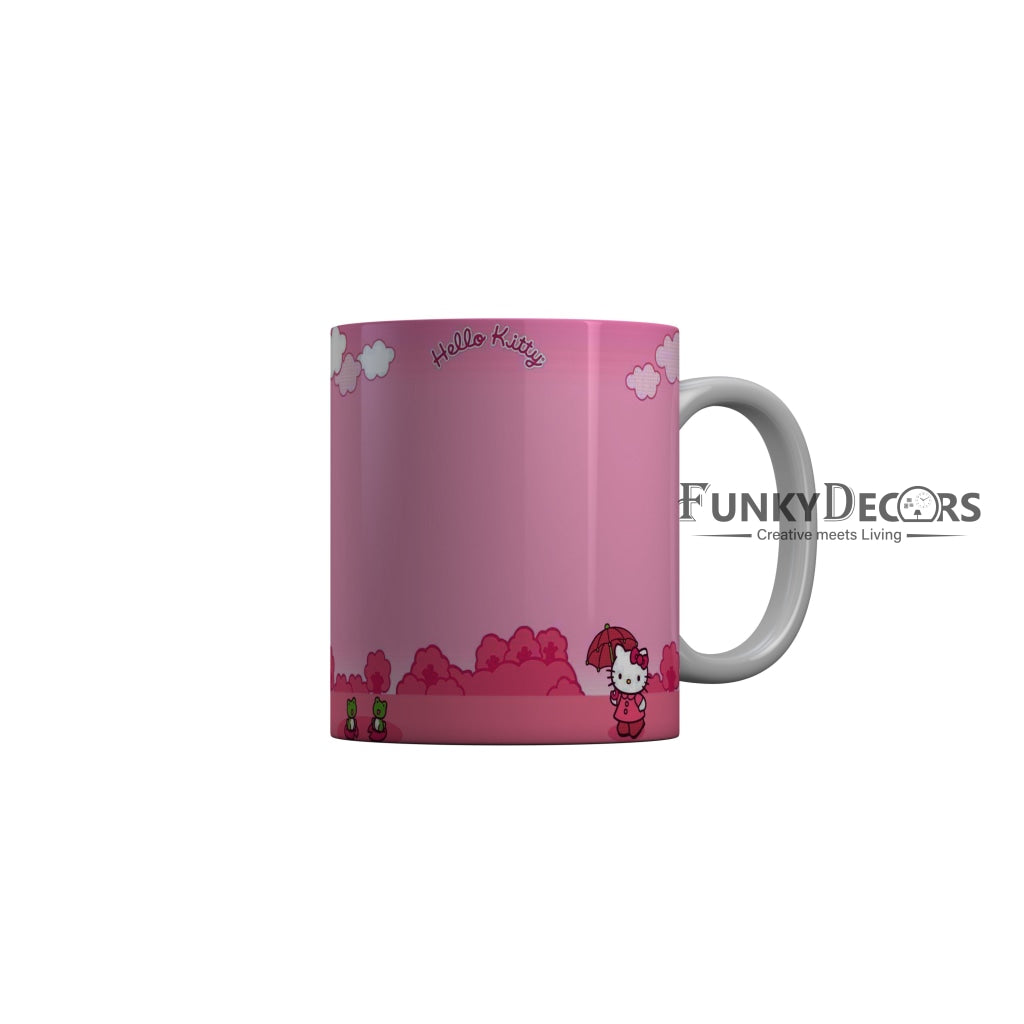 FunkyDecors Hello Kitty Rainy Season Cartoon Ceramic Coffee Mug