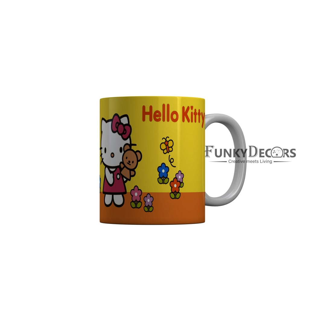 FunkyDecors Hello Kitty with Teddy Cartoon Ceramic Coffee Mug