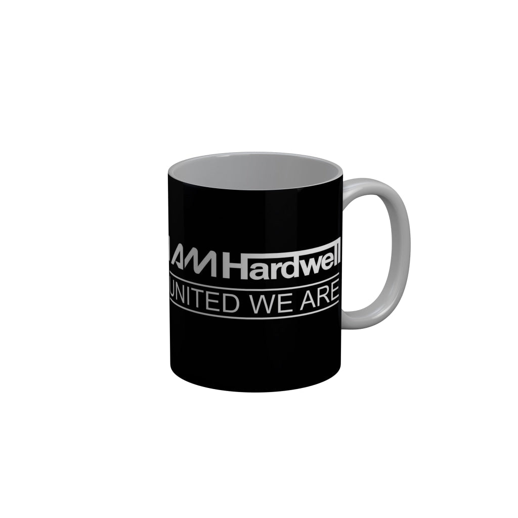 FunkyDecors I Am Hardwell United We Are Black Motivatonal Quotes Ceramic Coffee Mug, 350 ml