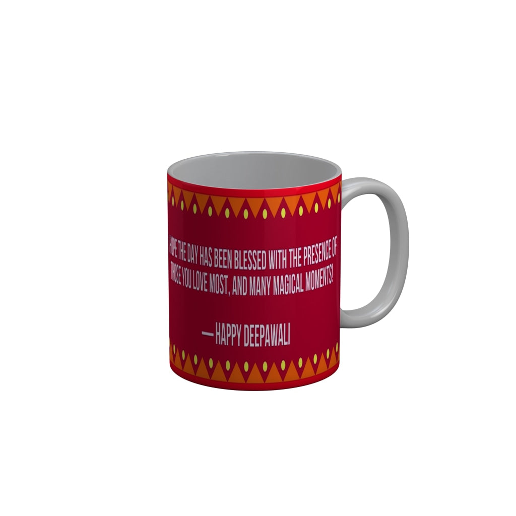 FunkyDecors Ihope you blessed with the presence of those you love most Happy Diwali Ceramic Mug, 350 ML, Multicolor