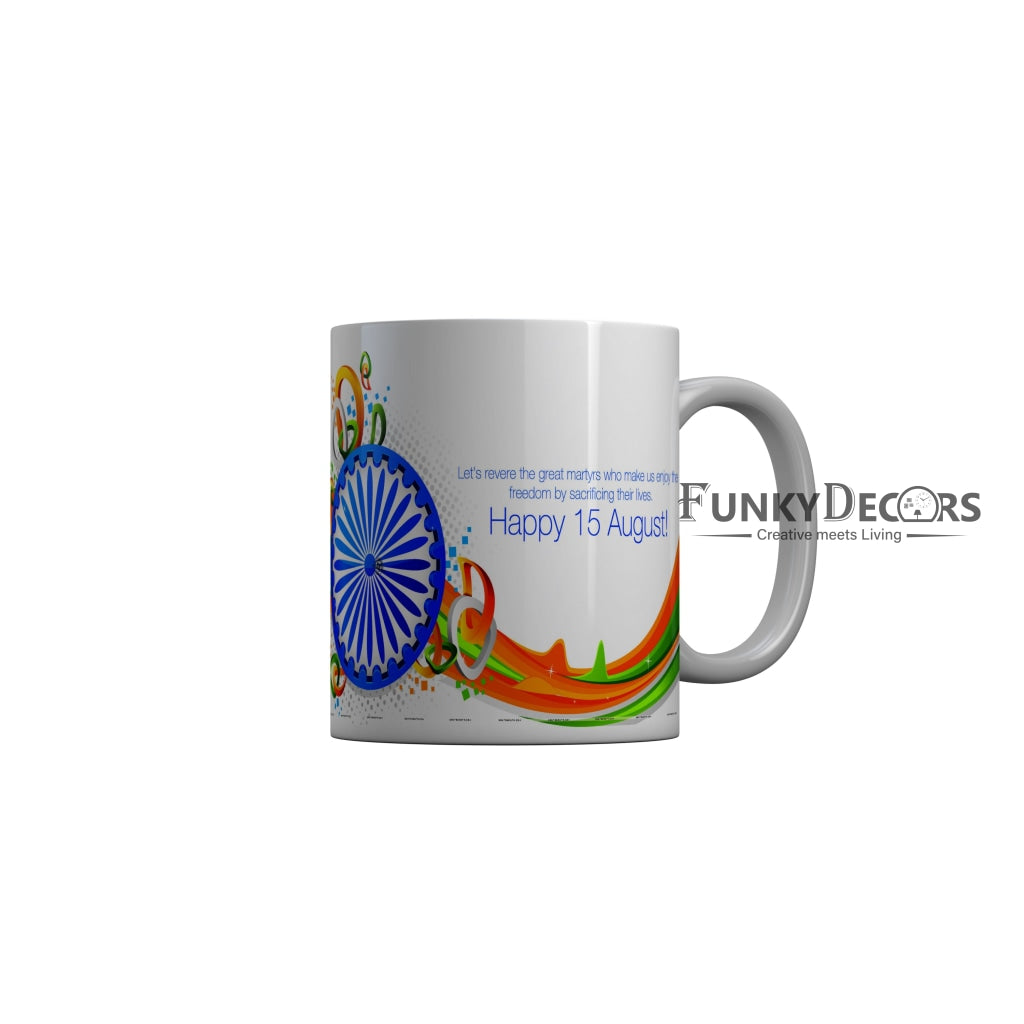 FunkyDecors Independence Day 15th August Wishes Ceramic Coffee Mug