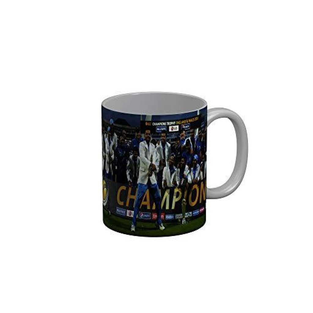 Funkydecors Indian Cricket Team Champions Ceramic Mug 350 Ml Multicolor Mugs