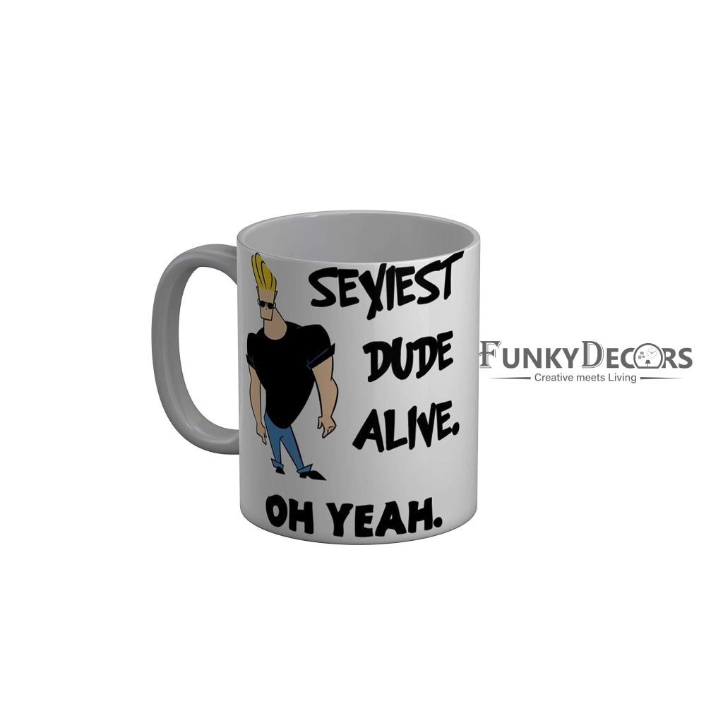 Funkydecors Johnny Bravo Cartoon Ceramic Mug 350 Ml Multicolor Mugs