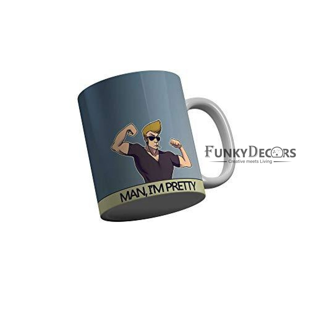 Funkydecors Johnny Bravo Cartoon Ceramic Mug 350 Ml Multicolor Mugs