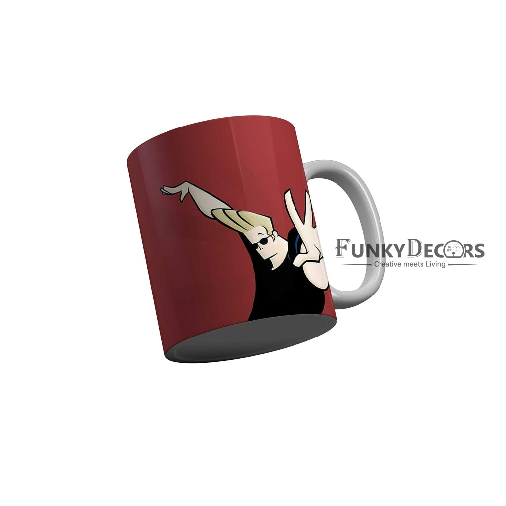 Funkydecors Johnny Bravo Cartoon Ceramic Mug 350 Ml Multicolor Mugs