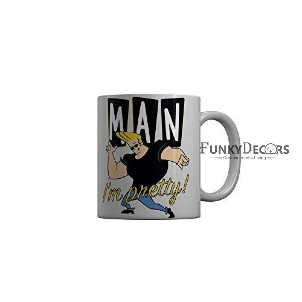 Funkydecors Johnny Bravo Cartoon Ceramic Mug 350 Ml Multicolor Mugs