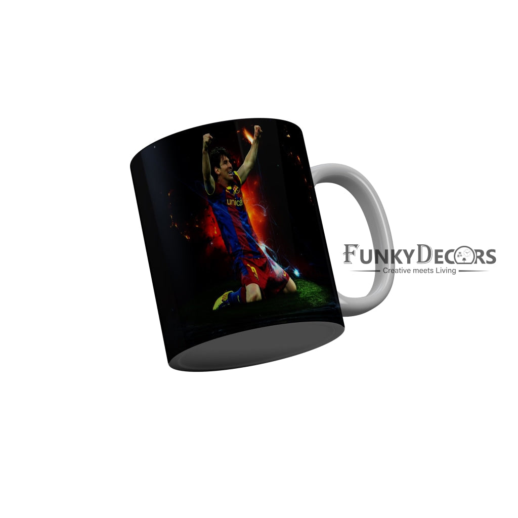 FunkyDecors Lionel Messi Football Ceramic Coffee Mug