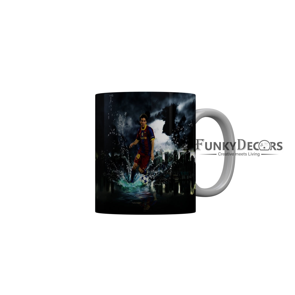 FunkyDecors Lionel Messi Football Ceramic Coffee Mug