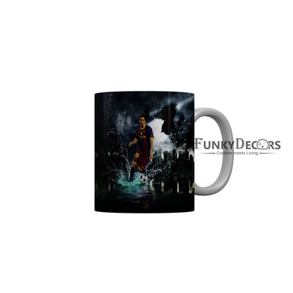 FunkyDecors Lionel Messi Football Ceramic Coffee Mug