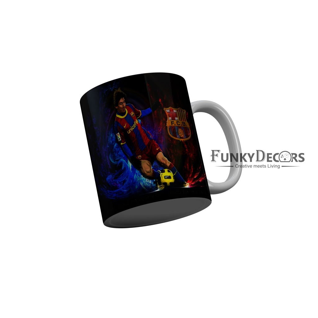 FunkyDecors Lionel Messi Football Ceramic Coffee Mug