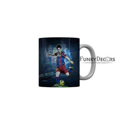 FunkyDecors Lionel Messi Football Ceramic Coffee Mug