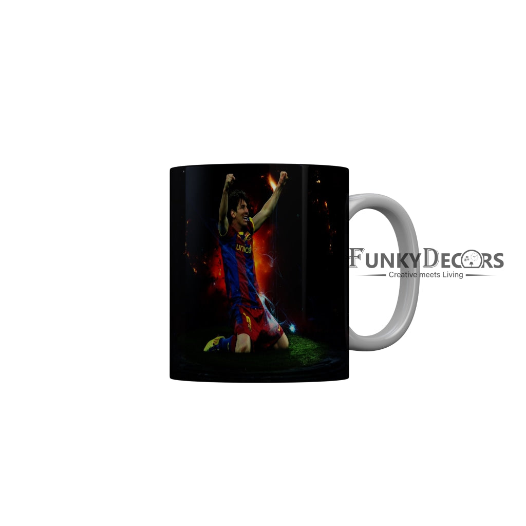 FunkyDecors Lionel Messi Football Ceramic Coffee Mug
