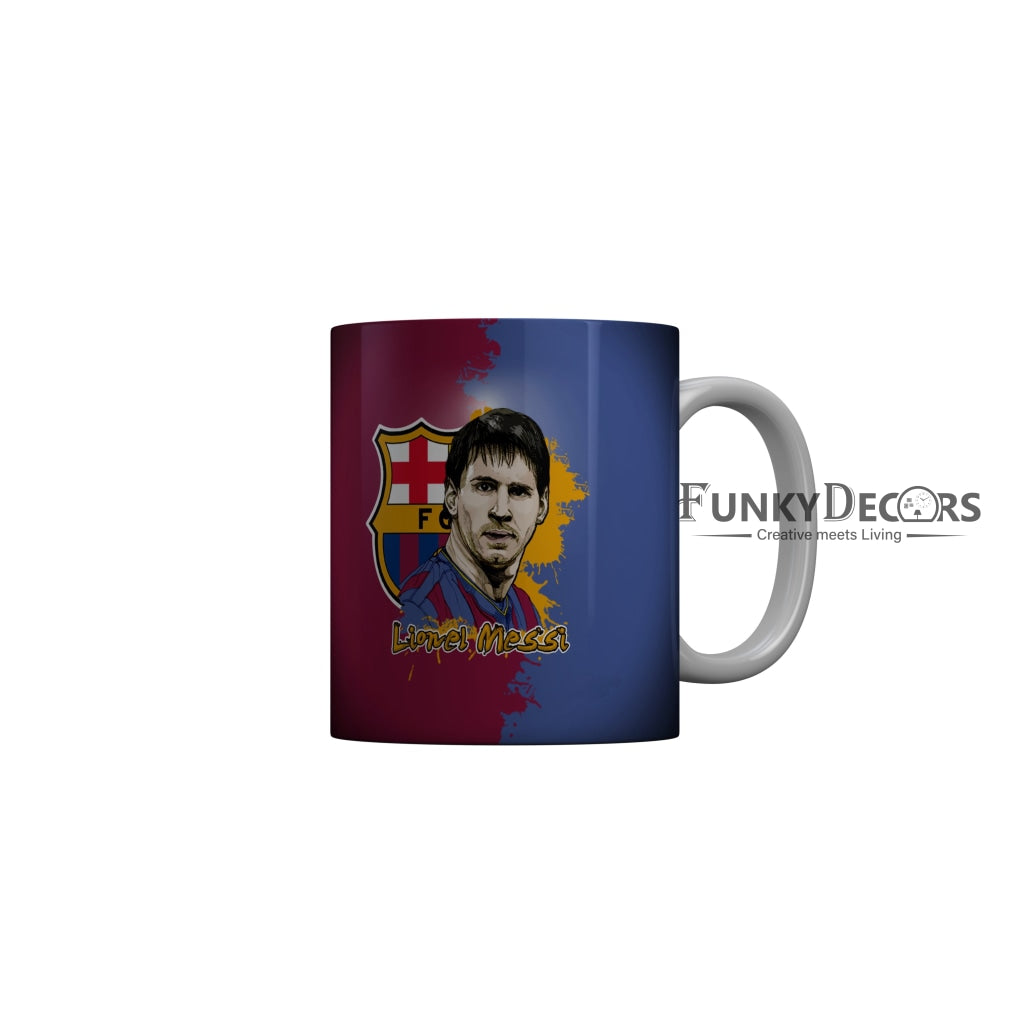 FunkyDecors Lionel Messi Football Ceramic Coffee Mug