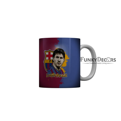 FunkyDecors Lionel Messi Football Ceramic Coffee Mug